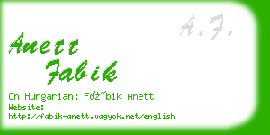 anett fabik business card